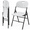 White, variant on VINGLI Folding Chairs, Heavy Duty Chair Portable HDPE Plastic Seat with Steel Frame for Outdoor Use, White, 2 Pack