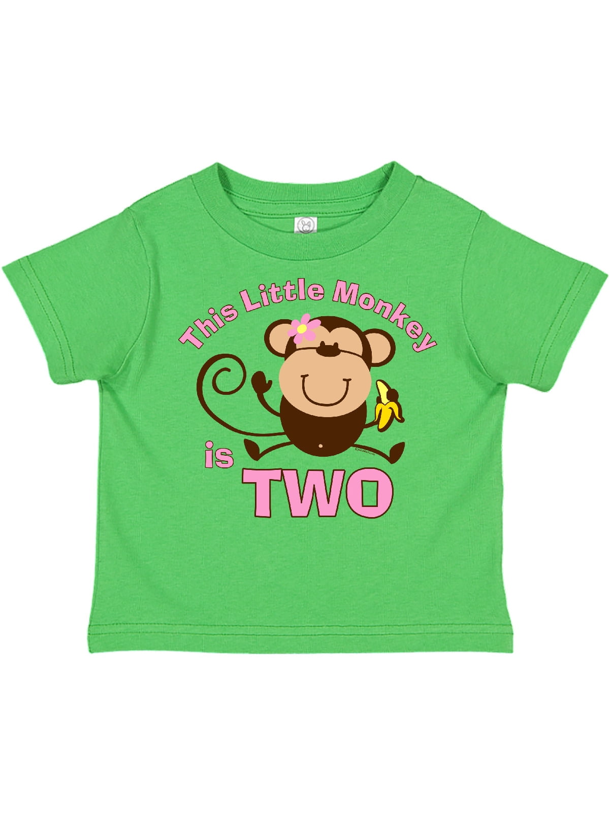 INKtastic Little Monkey Girl 2nd Birthday Toddler TShirt Walmart