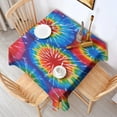 thumbnail image 2 of Colorful Tie Dye Pattern Square Tablecloth,Waterproof Square Table Cover,Wipeable Spillproof Washable Table Cover for Home Kitchen Party Decor 42"X42"(107x107cm), 2 of 6