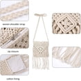 thumbnail image 4 of MaoXinTek Bolso bandolera de crochet con forro para mujer, estilo bohemio, para playa, verano, para viajes, uso diario, color beige, 4 of 6