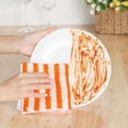 thumbnail image 6 of REGALWOVEN Dishcloths 6 Pack Reusable Cleaning Cloths Kitchen Towels Orange Strips 10' x 12', 6 of 6