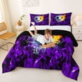 thumbnail image 2 of Erosebridal Soccer Sport Theme Full Size Comforter Sets,Football Game Bedding Sets For Ball Lovers,Reversible black,3pcs, 2 of 7
