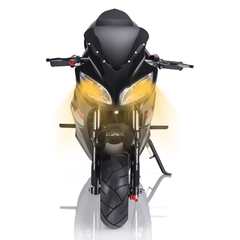 WETS 49cc Kids Dirt Bike, 4-Stroke Gas Power Motocross High Brightness Mini Motorcycle Strong Power Dual Headlights Rubber Handlebar Over 8 Years Old Kids Pocket Gas Motorbike