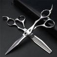 thumbnail image 3 of Tijeras de peluquería de 15 cm (6 pulgadas) de acero japonés 440C, tijeras profesionales de barbero con cuchillas afiladas y mango ergonómico., 3 of 5