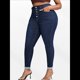 thumbnail image 4 of Vaqueros Ajustados de Talla Grande para Mujer, Cintura Alta, Elásticos, Clásicos, Hasta el Tobillo Azul XL, 4 of 7