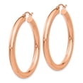 thumbnail image 2 of Primal Gold 14 Karat Rose Gold 4mm Tube Hoop Earrings, 2 of 5