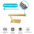 thumbnail image 3 of Toilet Paper Roll Holder, Stainless Steel Wall Mount Toilet Tissue Holder Rustproof Toilet Paper Dispenser for Bathroom, Kitchen, Washroom - gold, 3 of 5