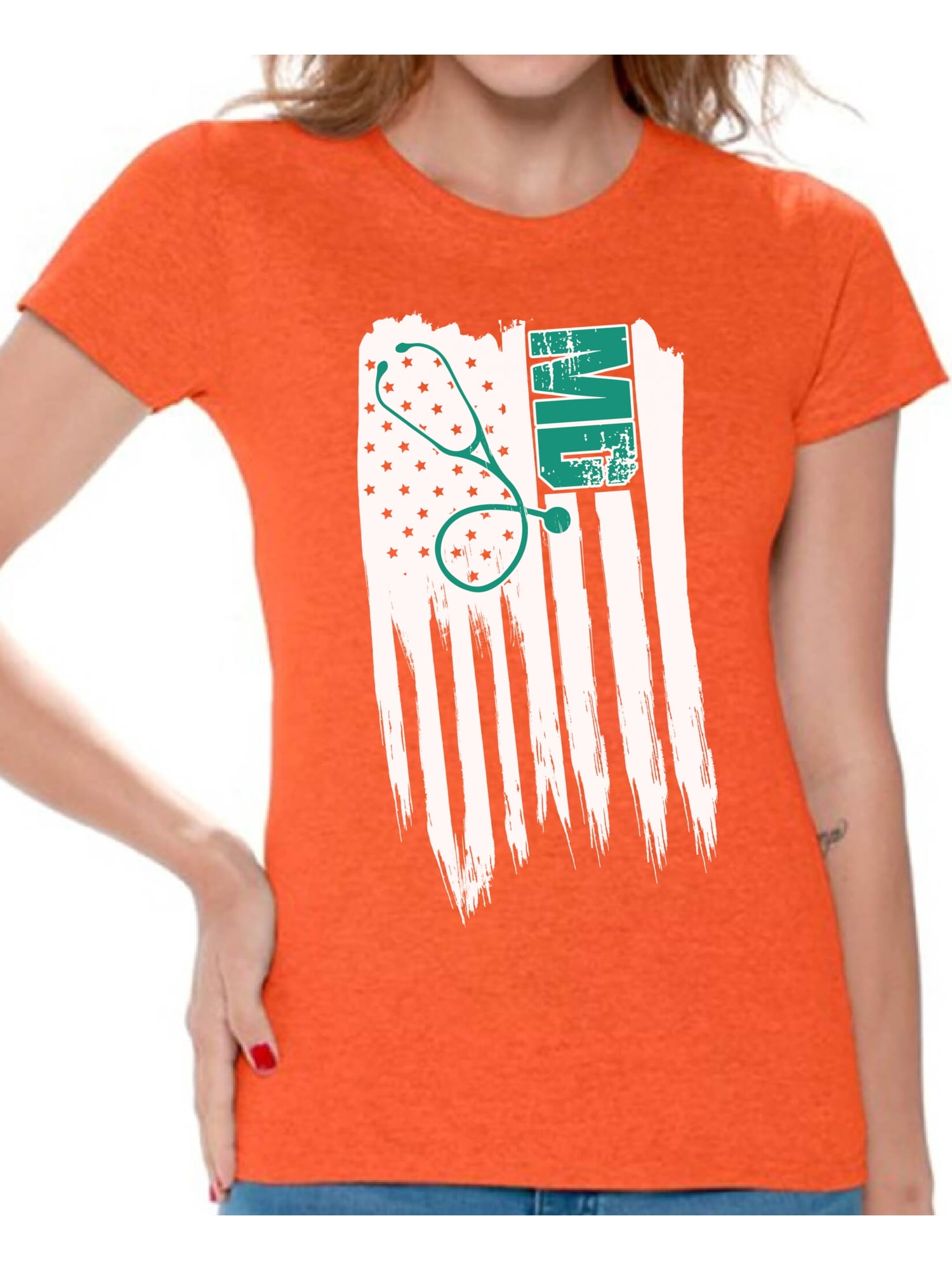 T shirt bandiera americana donna top