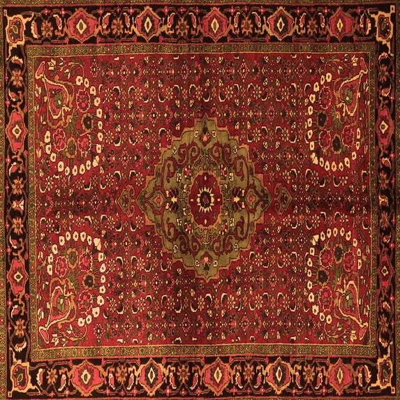 Ahgly Company Indoor Square Persian Orange Traditional Area Rugs, 3' Square