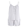 thumbnail image 5 of FASHOFT Cotton Pajamas for Women Set 2 Piece Camisole And Shorts Pj Sets Soft Breathable Summer Lounge Sleepwear White S, 5 of 6