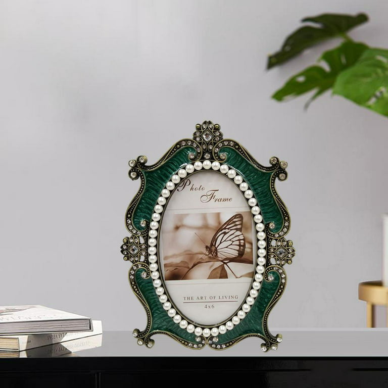Wood Picture Frames Oval Shape Wall Glass Photo Frame Desktop Picture Frame  for Home Office Wall