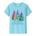 thumbnail image 2 of Fulijie Christmas Crew Neck Snowflake Shirt, Tops Christmas Button up Shirts for Men, Blue Christmas Shirt Women, Women's Christmas Print Round Neck Short Sleeve T Shirt Top, 2 of 5