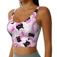 thumbnail image 2 of Fotbe Pink Girl Halloween Pattern Womens' Sports Bra Longline Wirefree Padded with Medium Support Sports Moisture-Wicking Workou Vest,Tank Top-Medium, 2 of 7
