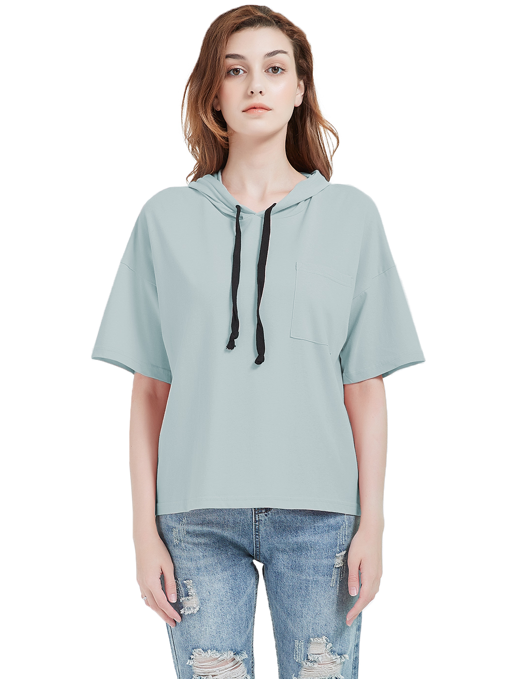 short sleeve cotton hoodie