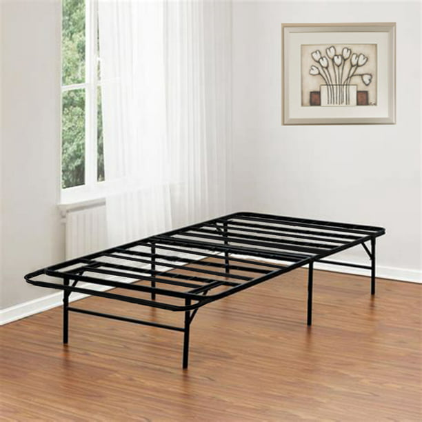 Bed Frame Platform Folding, Foldable Twin Bed With Mattress