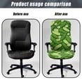 thumbnail image 4 of POLERO Anti Slip All-in-One Office Swivel Chair Slipcover, Green Cucumber Pattern Elastic Cloth Anti-Dust Office Chair Cover for Home Study Workspace, 4 of 7