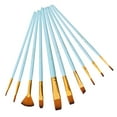 thumbnail image 4 of Juego de 10 pinceles para acuarela, cabezal de nailon, pincel para detalles Azul claro, 4 of 9