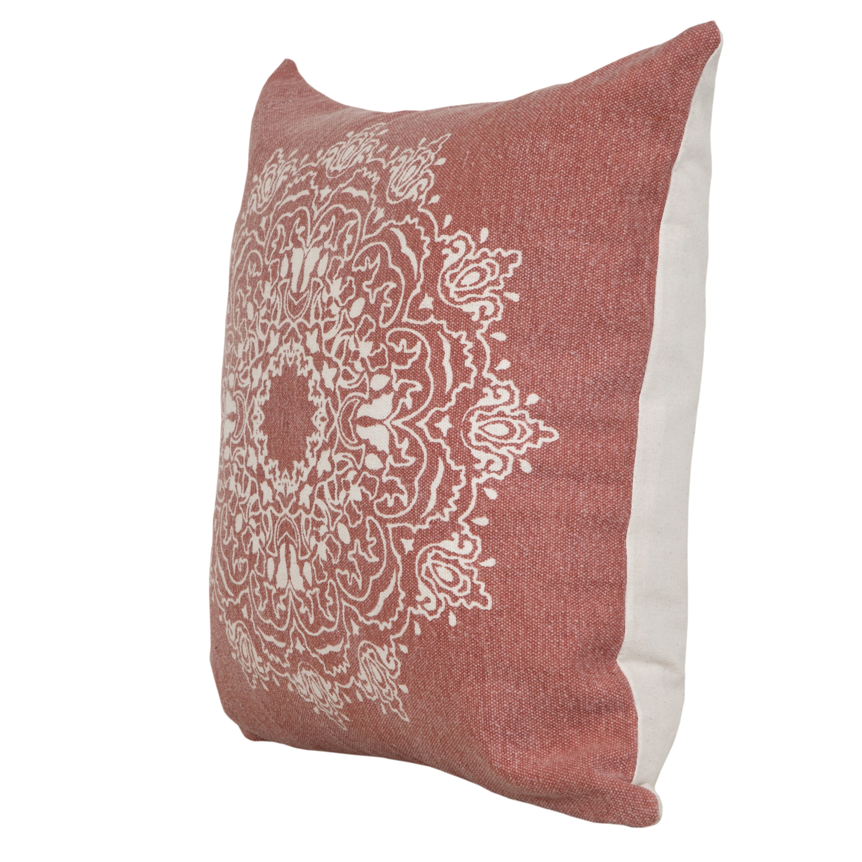 Ox Bay Ava 20" x 20" Red/White Medallion Cotton Adult Decorative Throw Pillow Cover
