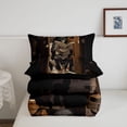 thumbnail image 5 of Homewish Skull Skeleton Full Size Comforter Sets,Halloween Themed Bedding Comforter Set,Brown,Black Reversible,3pcs,1 Comforter and 2 Pillowcases, 5 of 7
