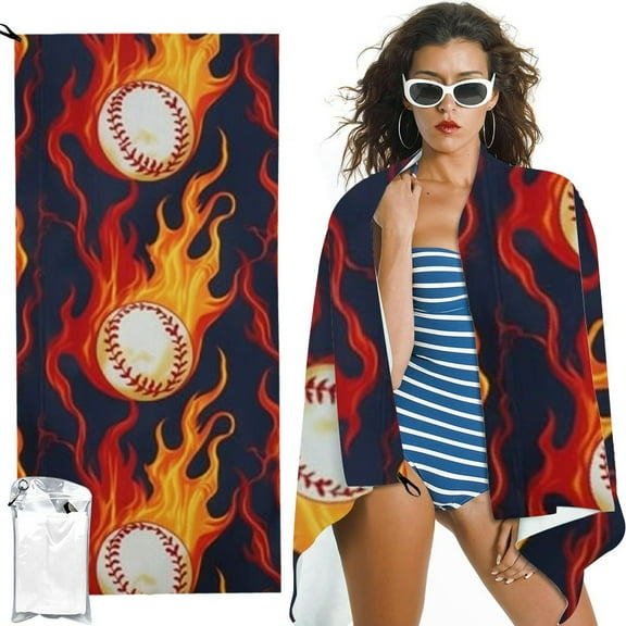 BCIIG Baseball Beach Towels for Adults Kids Baseball Player Quick Dry Microfiber Soft and Absorbent Bath Towel Outdoor Travel Oversized Towel  27.5x55in