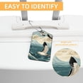 thumbnail image 3 of Seagull Square PU Leather Luggage Tags - 2 Pack with Privacy Cover and Stainless Steel Ring - Suitable for Travel, Backpack, Handbag - Suitcase Tags, Travel Tag, 3 of 7