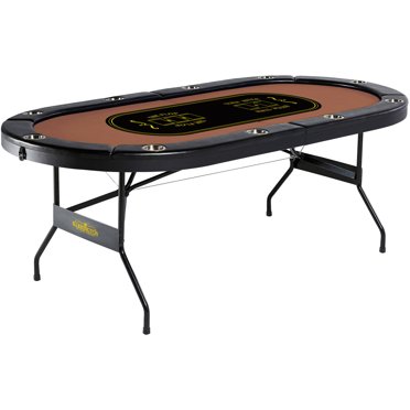 GYMAX Poke Table Foldable 8-Playe Texas Holdem With Metal