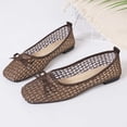 thumbnail image 5 of Vibrex Woven Ballet Flats Shoes for Women Square Toe Dress Shoes with Bow Comfortable Slip On Flats Closed Toe Casual Mesh Dressy Shoes, 5 of 5