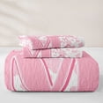 thumbnail image 5 of jejeloiu Cute Western Cowgirl Boots Twin Quilt Set For Girls,Pink Coquette Bowknot Alphabet M Twin Coverlet Set For Kids,2pcs, 5 of 7