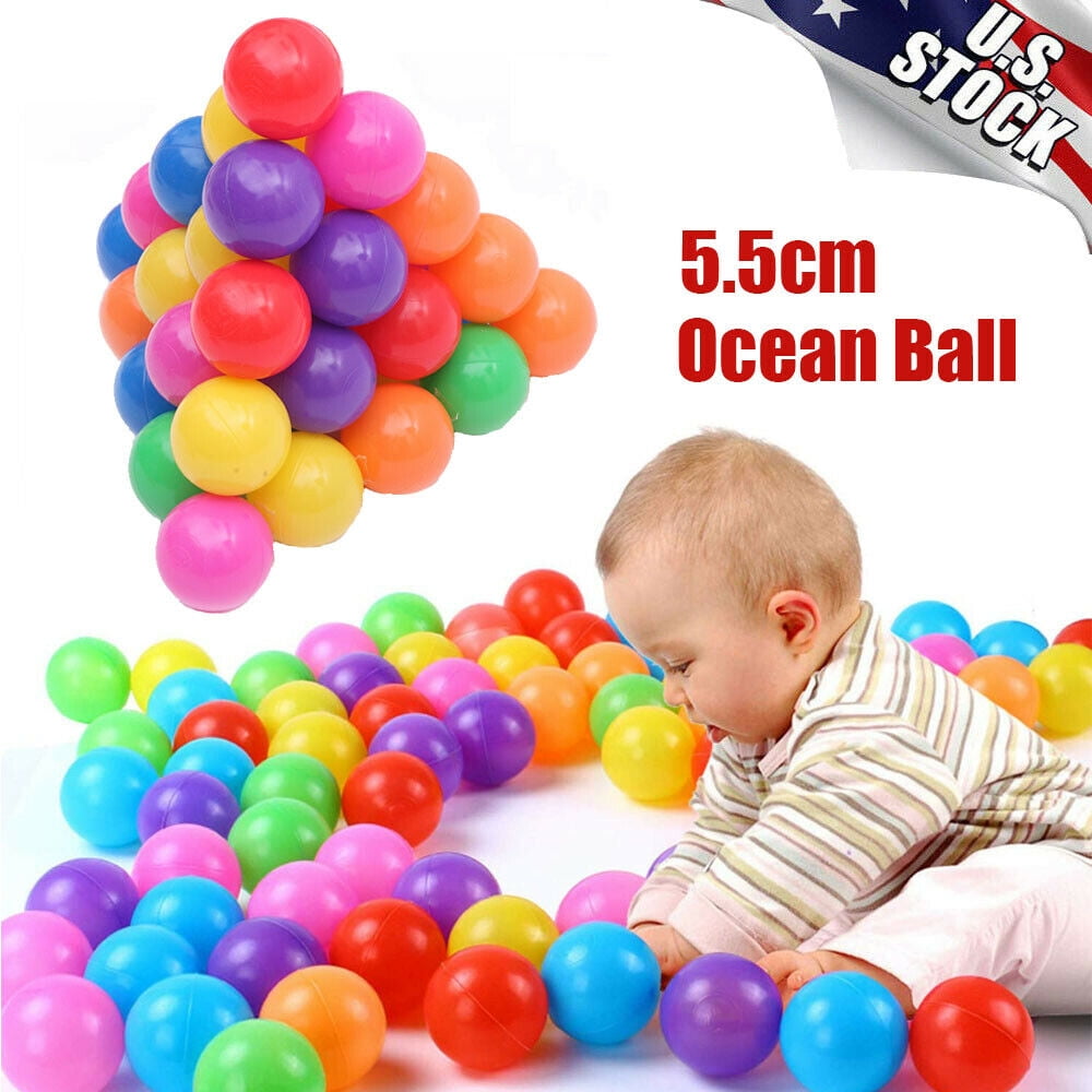 200pcs 5.5cm Black Fun Ball Soft Plastic Ocean Ball Baby Kid Toy Swim Pit Games 