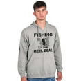 thumbnail image 3 of Fishing Reels Funny Fisher Pun Joke Zip Hoodie Sweatshirt Men Brisco Brands L, 3 of 6