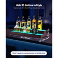30 Inch 2-Tier LED Lighted Liquor Display Rack, Acrylic Wood Composite ...