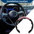 thumbnail image 3 of Funda para volante de cuero artificial PU ABS Protector de volante de automóvil 14.96" Negro Rosa 1 Pc, 3 of 6