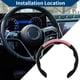 thumbnail image 3 of Funda para volante de cuero artificial PU ABS Protector de volante de automóvil 14.96" Negro Rosa 1 Pc, 3 of 6
