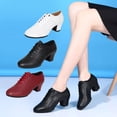 thumbnail image 2 of Zapatos de baile latino para mujer, zapatos de salón de Salsa, suela suave, zapatos de práctica de baile de PU, tacón de 5cm, zapatillas de baile para mujer, 2 of 5