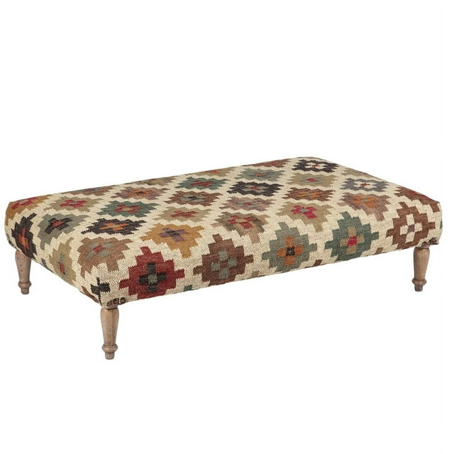 Ottoman Rembourré de Transition en Bois Multicolore Jambe Cocktail