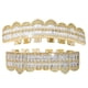 thumbnail image 1 of Grillz de dientes de diamante con colmillos superiores e inferiores para disfraz de cosplay Dorado Superior Inferior, 1 of 9