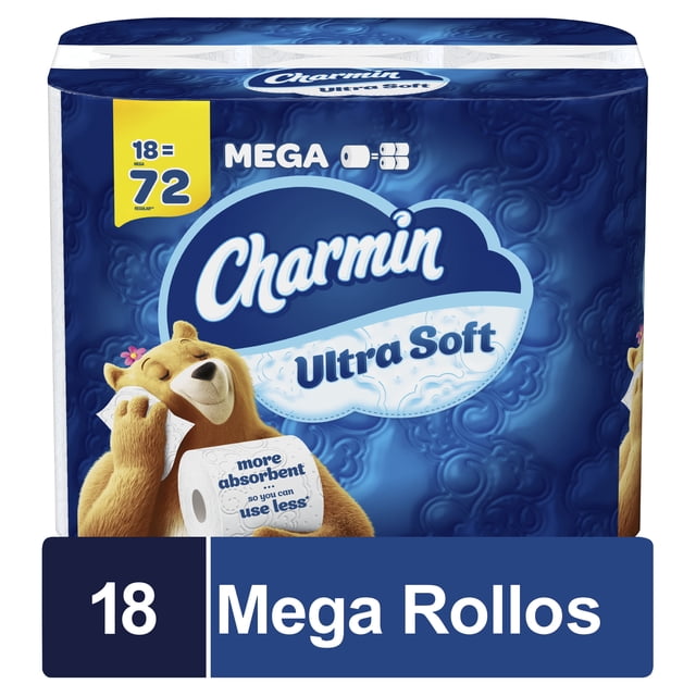 CHARMIN ULTRA SOFT PAPEL DE BAÑO CONT. 18 MEGA ROLLOS Charmin Soft/Higienico/Ultra