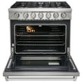 thumbnail image 6 of KOSTCH 36-in 6 Burners 6 Cu. Ft Convection Oven 110V Freestanding Liquid Propane Gas Range ( Stainless steel ), 6 of 7