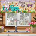 thumbnail image 4 of Rdsfhsp Easter Valance Curtain for Kitchen 18"X54", Buny Truck Purple Valance Curtain for Living Room Bedroom, Rod Pocket Spring Tulip Eggs Window Treatment, 4 of 5