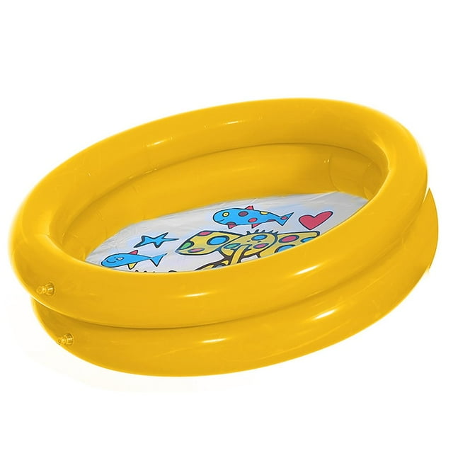 Inflatable 2 Ring Ocean World Design Pvc Animal Printed Bottom For Baby Swimming Pool