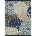 thumbnail image 1 of 7 x 10 ft. Blue Large Floral Indoor & Outdoor Area Rug, 1 of 1
