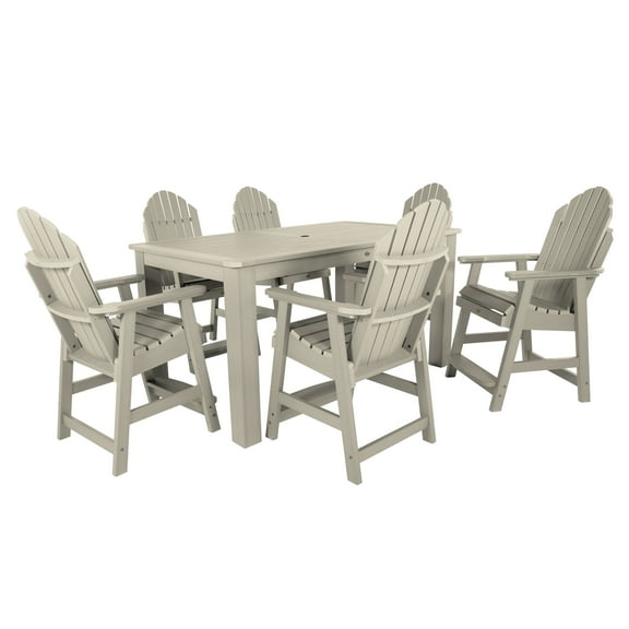 Highwood 7-pc Hamilton Dining Set - 42" x 72" Rectangle Table, Counter Height, Outdoor, Eco-friendly, Synthetic Wood