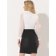 thumbnail image 4 of INSPIRE CHIC Falda Vaquera Midi Básica Desgastada De Cintura Alta Con Dobladillo Rasgado Y Lavado Para Mujer Negro XS, 4 of 5