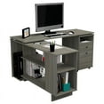 thumbnail image 3 of Inval Bureau d'Ordinateur Réversible en Bois Manufacturé en Forme de L America Gris, 3 of 9