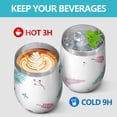 thumbnail image 4 of Floral 12oz Stainless Steel Insulated Wine Tumbler with Lid and Straw – Double Wall Vacuum Mug for Hot & Cold Drinks, 304 Steel Interior, Sweat-Free Design,Thanksgiving,Christmas, Spring,Flower, 4 of 5