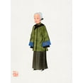 thumbnail image 2 of Vintage Chinese Clothing 25x32 White Modern Wood Framed Museum Art Print Titled - Chinese lady in green gown costume, 2 of 4