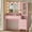 Pink, variant on KICODE Makeup Vanity Desk with Lights Mirror and 10 LED Light Bulbs, Large Vanity Table with Charging Station, 5 Drawers, Nightstand and Storage Shelves, White & Gold