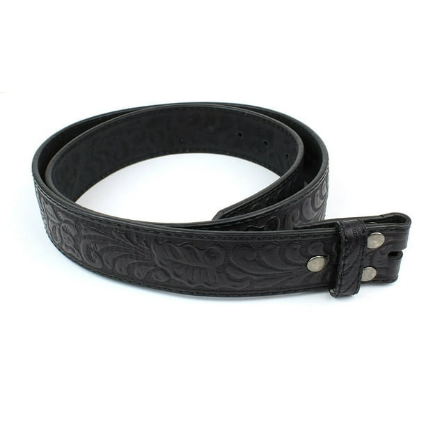 BC Belts Leather Belt Strap with Embossed Western Scrollwork 1.5