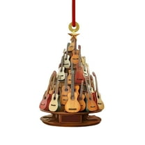 Mecorevx Christmas Decorations 3.15Inch Acrylic Stacked Guitar Christmas Ornaments Suitable for Christmas Tree Decor,Christmas Gifts