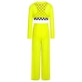 thumbnail image 4 of vastwit Kids Girls Hip Hop Street Dance Outfit Jazz Performance Crop Top Vest Checkered Mesh Jogger Pants Set Fluorescent Green 8, 4 of 5